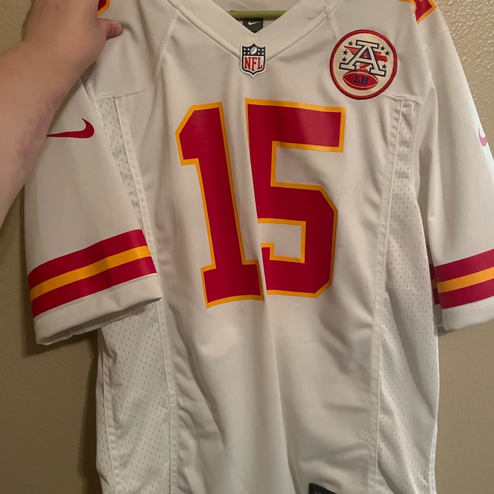 White NFL Jersey with Red and Yellow Accents